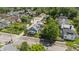 Aerial view of a charming home in a residential neighborhood with mature trees at 4709 E New York St, Indianapolis, IN 46201