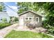 Charming backyard with a patio, complemented by lush greenery and a detached home at 5119 Norwaldo Ave, Indianapolis, IN 46205