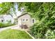 Private backyard oasis showcasing a patio, a detached house, and a backdrop of trees at 5119 Norwaldo Ave, Indianapolis, IN 46205