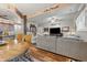 Comfortable living room area with hardwood floors and a stone support beam at 5824 Wesley Rdg, Martinsville, IN 46151