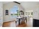 Dining room boasts a picturesque view of the water and access to the sunroom at 5940 Chapmans Trl, Carmel, IN 46033