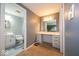 En suite bathroom featuring a vanity with a granite countertop and a separate toilet at 640 Shady Creek Ct, Greenwood, IN 46142