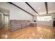 Inviting living room with recessed lighting and warm hardwood flooring at 640 Shady Creek Ct, Greenwood, IN 46142
