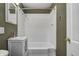 Well-kept bathroom with a clean bathtub and modern vanity, ensuring comfort and convenience for everyday use at 6514 Jackson St, Indianapolis, IN 46241