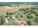 Aerial view of a neighborhood showcasing homes with tree-lined streets and manicured lawns at 6702 W Willow Grove Dr, New Palestine, IN 46163