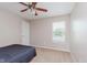 Cozy bedroom featuring neutral walls, a ceiling fan, and a comfortable bed at 7193 Wythe Dr, Noblesville, IN 46062