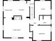Detailed first-floor layout featuring living room, dining area, kitchen, bedroom and bathroom at 808 N Layman Ave, Indianapolis, IN 46219