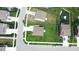 Aerial view of a neighborhood featuring many houses on large, green lots at 8690 Lester Pl, Pendleton, IN 46064