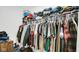 Walk-in closet featuring abundant storage space and organized clothing racks for convenience at 8690 Lester Pl, Pendleton, IN 46064