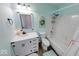 Charming bathroom with white vanity, bronze fixtures, and shower-tub combination at 8720 Yardley Ct # 207, Indianapolis, IN 46268