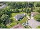 An aerial view shows the property's expansive yard, mature trees, and proximity to neighborhood cul-de-sac at 9205 Selkirk Ct, Indianapolis, IN 46260