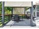 Back deck with sunshade and patio furniture, perfect for outdoor entertaining at 10215 Lauren Pass, Fishers, IN 46037