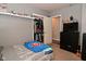 Bedroom featuring closet storage, neutral carpet, and fan at 11522 Newport Dr, Indianapolis, IN 46236
