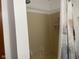 Shower with shower curtain and built in shelf at 1165 Tewksbury Ct, Mooresville, IN 46158