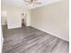Spacious bedroom with a ceiling fan, walk-in closet, and neutral walls at 1359 Shadow Ridge Rd, Indianapolis, IN 46280