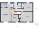 Upstairs floor plan featuring the primary bedroom, three additional bedrooms, and two bathrooms at 2126 Tartan Rd, Anderson, IN 46012
