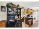 Eat-in kitchen with hutch, a breakfast bar and view to the dining and living room at 2608 E 500 N, Whiteland, IN 46184