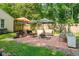 Charming backyard featuring a brick patio with outdoor seating and a fire pit at 3312 W 42Nd St, Indianapolis, IN 46228
