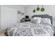 This bedroom features a large bed, an elegant headboard, and closet at 3613 Lehigh Ave, Westfield, IN 46074
