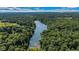 Aerial view of the river running through a lush, green forest landscape at 3715 Pitkin Rd, Martinsville, IN 46151