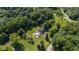 Aerial view of home with in-ground pool, large yard, and surrounded by dense trees at 3715 Pitkin Rd, Martinsville, IN 46151