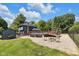 Spacious backyard featuring above ground pool, wooden deck, shed, and lots of green space at 3715 Pitkin Rd, Martinsville, IN 46151