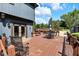 Outdoor deck with seating and table, with view of backyard pool area at 3715 Pitkin Rd, Martinsville, IN 46151