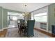 Dining area featuring built-in cabinets and a view into a modern kitchen, great for entertaining at 4813 E 11Th St, Indianapolis, IN 46201