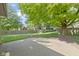 Spacious backyard features a lush lawn, mature trees, a bird bath, and a large concrete patio at 5037 Surrey Ln, Carmel, IN 46033