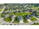 Panoramic aerial view showcasing a residential neighborhood with well-maintained lawns and various home styles at 5668 Champion Way, Greenwood, IN 46143