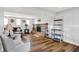 Finished basement featuring hardwood floors, a fireplace and seating at 586 Shady Creek Dr, Greenwood, IN 46142