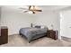 Bright bedroom with a ceiling fan, spacious layout, and neutral colored walls at 586 Shady Creek Dr, Greenwood, IN 46142