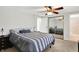 Comfortable bedroom showcasing a cozy bed, mirrored closet, and neutral decor at 586 Shady Creek Dr, Greenwood, IN 46142