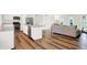 Open-concept living area with modern kitchen appliances and comfortable seating at 586 Shady Creek Dr, Greenwood, IN 46142
