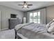 Serene bedroom featuring a large window, soft carpet, and a stylish dresser with ample storage at 6525 Carolina Blvd, Indianapolis, IN 46217
