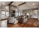 Comfortable living room with a floor to ceiling stone fireplace, providing a cozy and inviting atmosphere at 10974 Harbor Bay Dr, Fishers, IN 46040