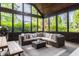Sunroom features comfortable seating, wood paneled ceiling, and lots of natural light at 10974 Harbor Bay Dr, Fishers, IN 46040