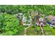 Aerial view of the home, showcasing the roof and surrounding trees at 1338 N Parker Ave, Indianapolis, IN 46201