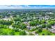Picturesque aerial view of a neighborhood with lush trees and varied architecture under a partly cloudy sky at 1338 N Parker Ave, Indianapolis, IN 46201
