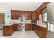 Well-equipped kitchen featuring stainless appliances, granite countertops, and ample cabinet space at 1497 N 200 W, Greenfield, IN 46140