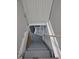 View of the staircase leading to the unfinished basement at 1501 California St, Columbus, IN 47201