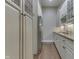 Walk-in pantry offers ample storage with custom cabinetry, granite countertop, and convenient access at 3795 Claybrook Ct, Bargersville, IN 46106