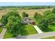 Aerial view of a sprawling estate with a luscious green lawn, a barn, and in-ground pool at 3905 E 550 S, Lebanon, IN 46052