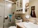 Clean bathroom featuring glass shower, vanity, and mirrored cabinet at 4233 Pearson Dr, Westfield, IN 46062