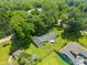 Aerial view of property showcasing the vast yard with mature trees at 4350 Sylvan Rd, Indianapolis, IN 46228
