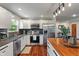 Modern kitchen featuring stainless steel appliances, white cabinets, and stylish finishes at 4350 Sylvan Rd, Indianapolis, IN 46228