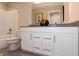 Bright bathroom featuring a double sink vanity with white cabinets and modern fixtures, with a tub and shower combination at 4358 Persian St, Greenwood, IN 46143