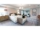 This main bedroom features contemporary design with a sitting area, and a neutral color palette at 4358 Persian St, Greenwood, IN 46143