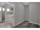 View from en-suite bathroom into bedroom featuring walk-in shower with grey tile at 5076 Foxley Park Ln, Avon, IN 46123
