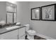 Clean bathroom with modern fixtures, sleek vanity, and shower showcasing contemporary design at 5084 Foxley Park Ln, Avon, IN 46123